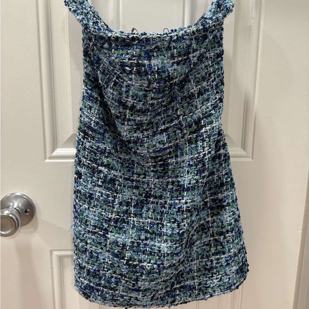 Zara tweed Strapless Top